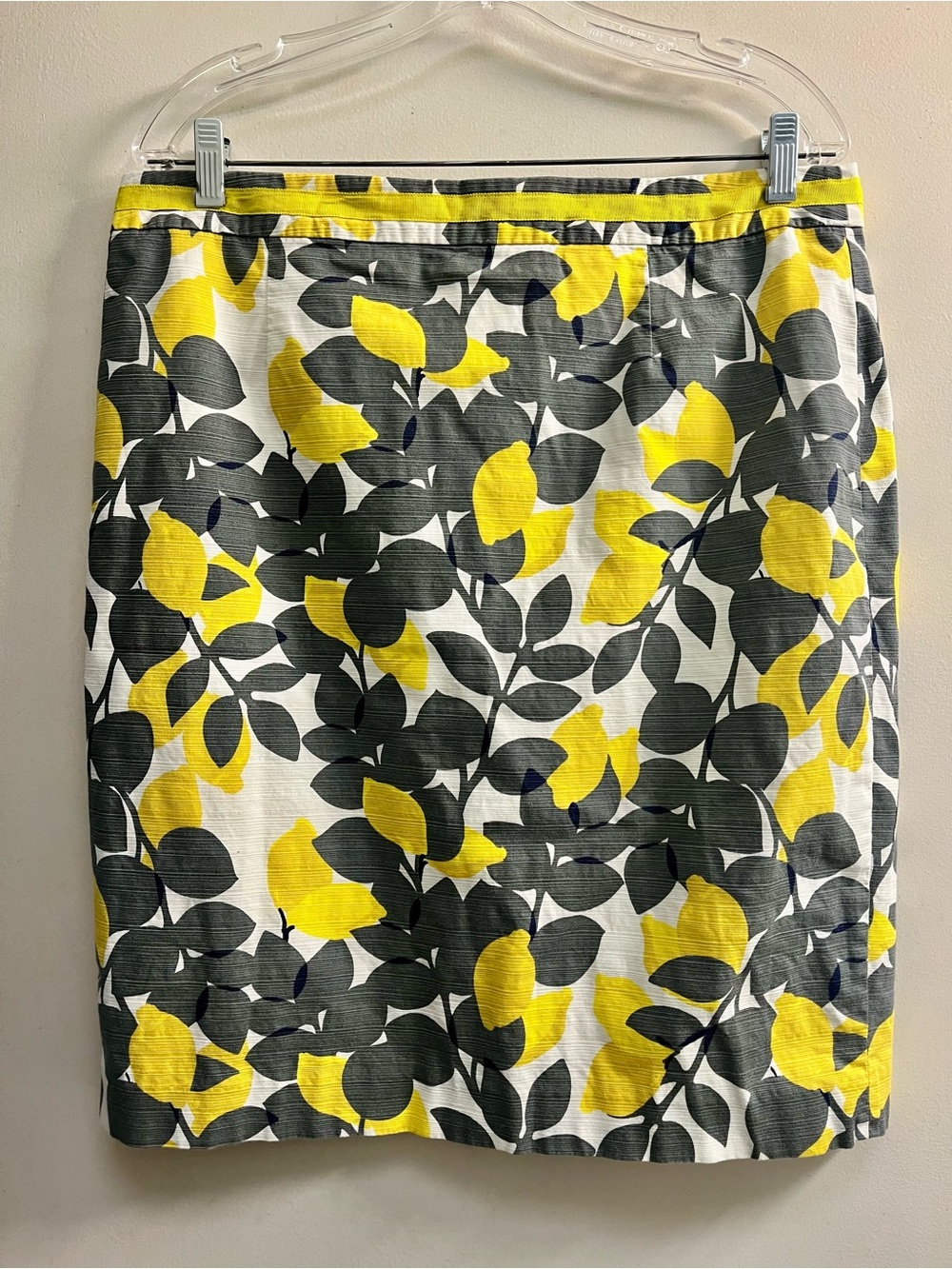 Boden Floral Leaf and Lemon Print Pencil Skirt